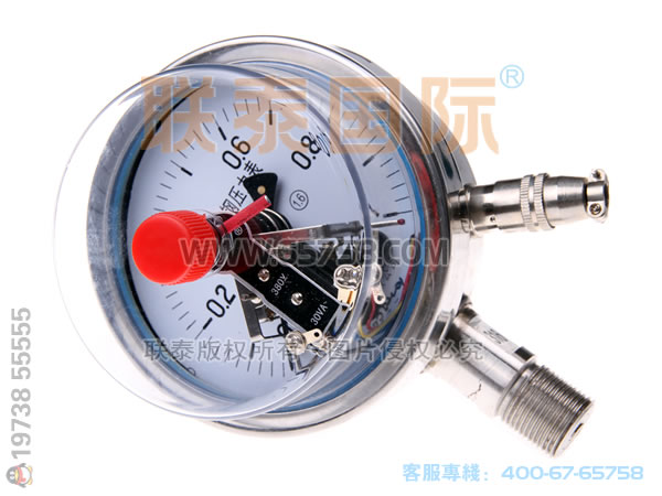 YXC-100-BF 不锈钢磁助式电接点压力表